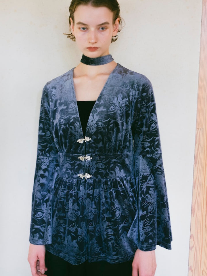 【10月24日(土) 12:00販売開始】Velour Emboss Top