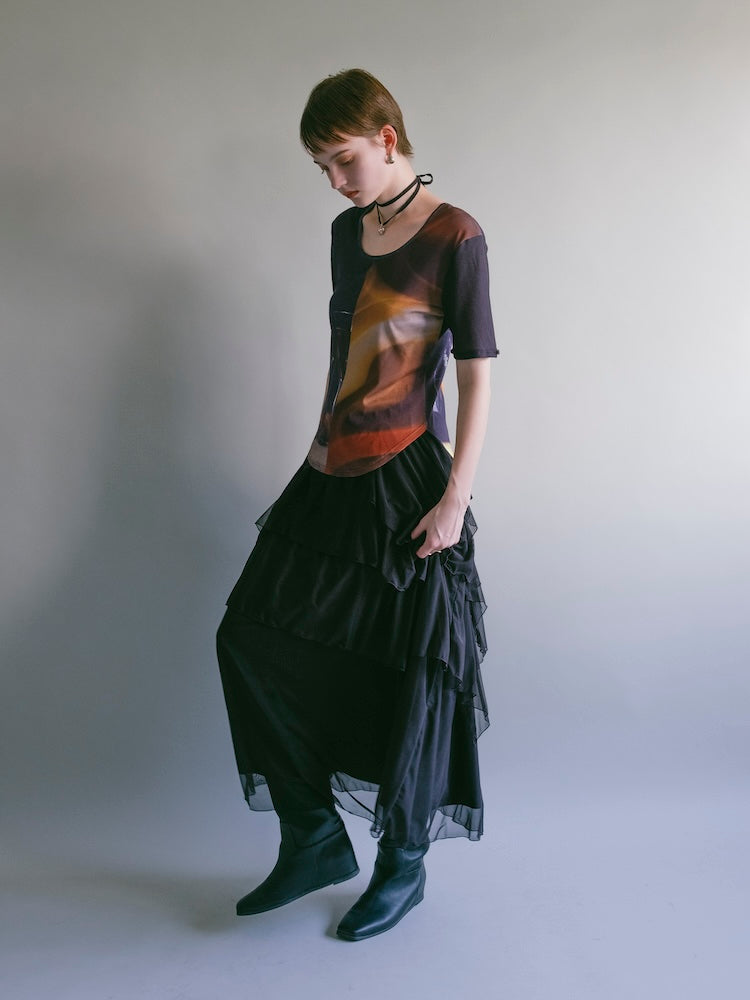 2way Sleeve Art Print Top｜2wayアート柄トップス – MARTE