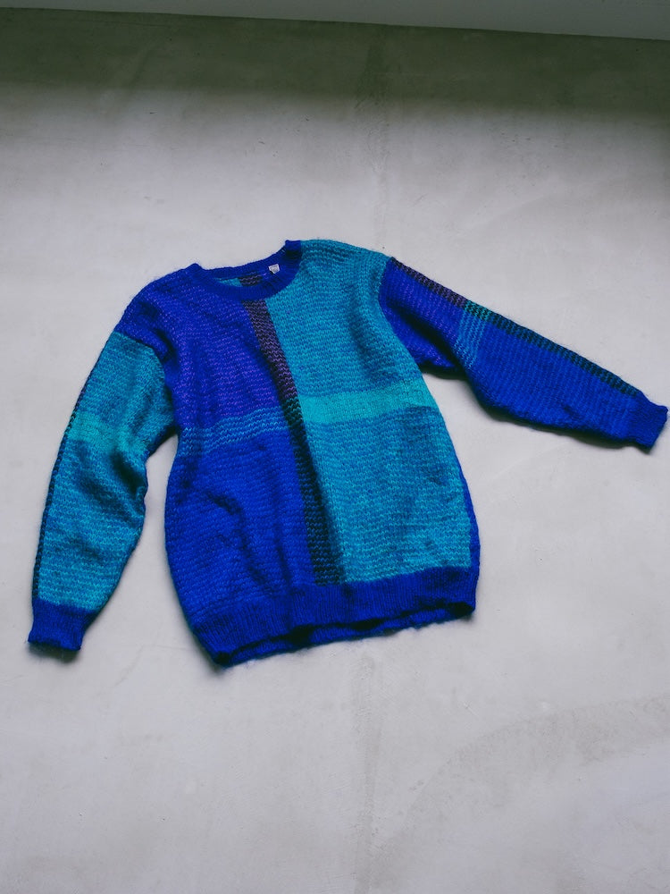 80s Blue Mohair Knit