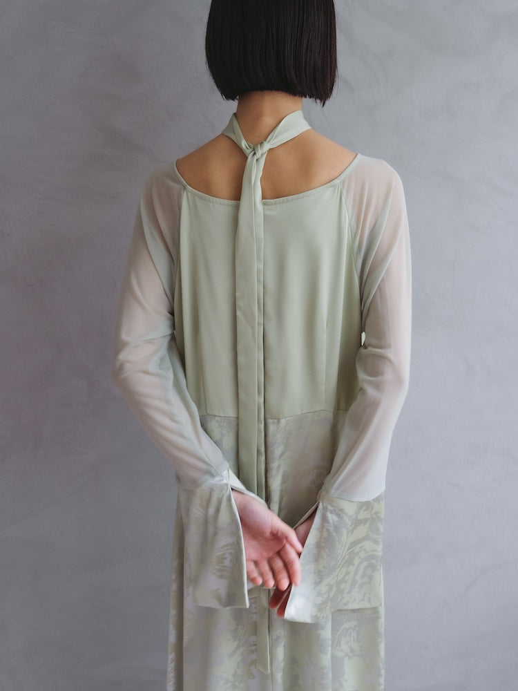 Foil Stamped Satin Dress – MARTE