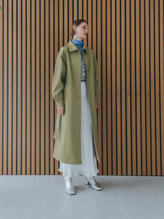 2way Fake Leather Coat