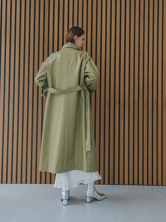 2way Fake Leather Coat