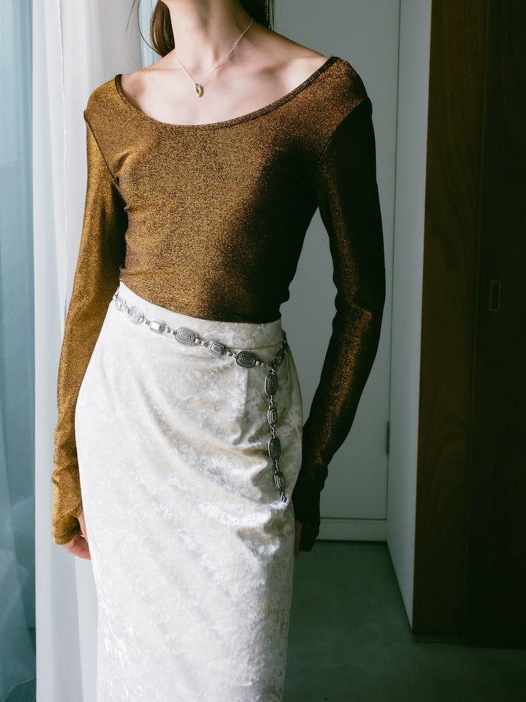 Sahara 2way Glitter Top / Silver 新品 お値下げ 2way Glitter Top｜グリッターラメトップス – MARTE