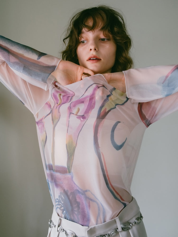 sahara×YOLK Sheer Top Calla lily シアートップス sahara×YOLK Sheer Top Calla lily シアートップス Sheer Top｜シアー