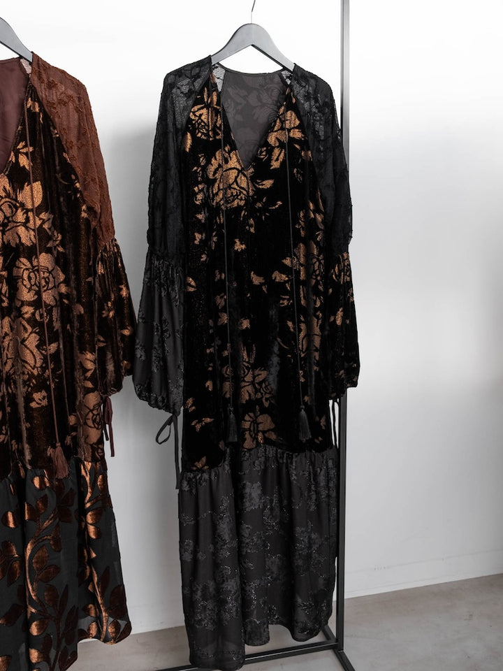 【6月12日(金) 12:00予約販売開始】Patchwork Velour Dress