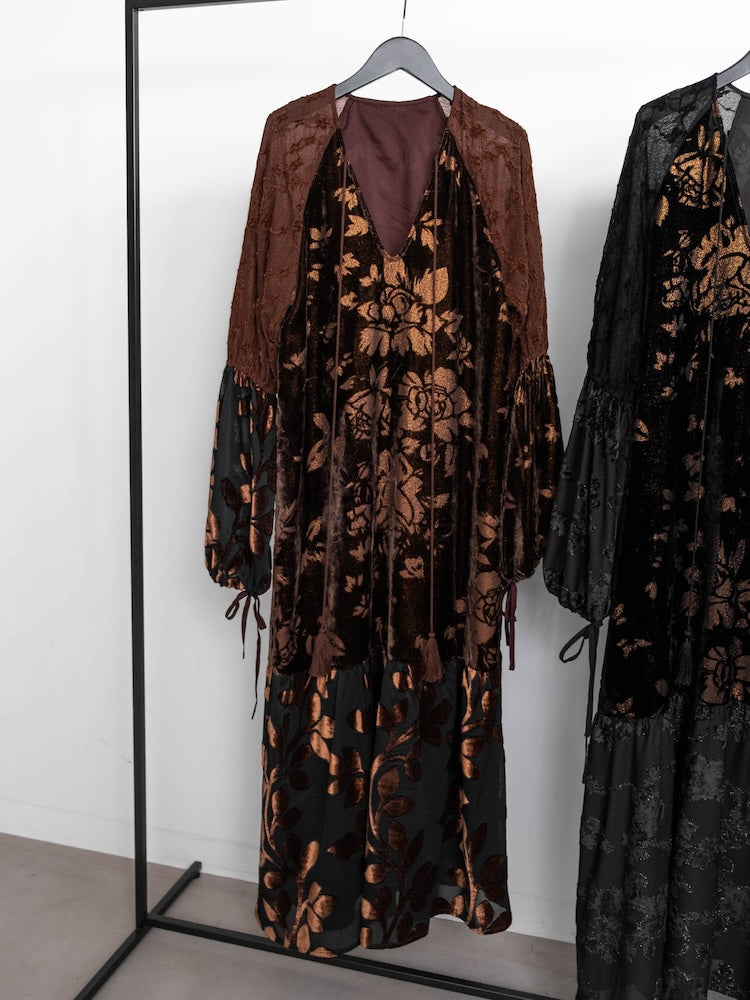 【6月12日(金) 12:00予約販売開始】Patchwork Velour Dress