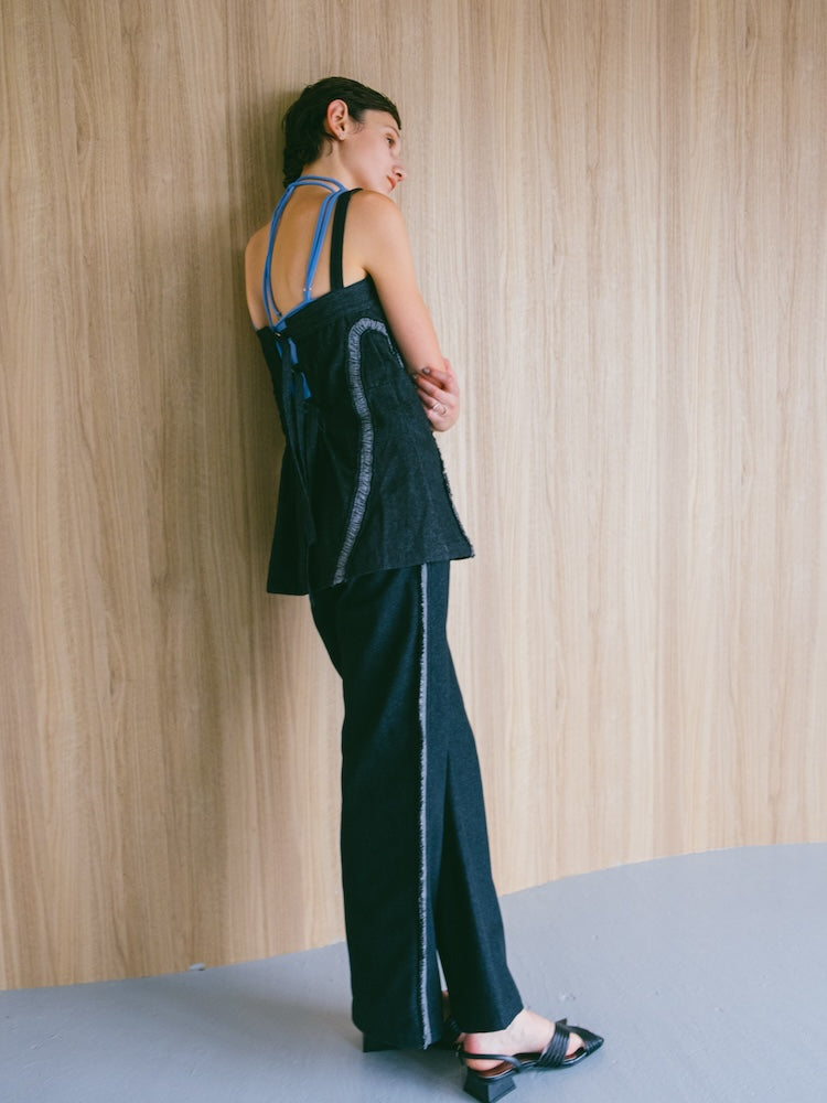 Gathering Tape Denim Bustier｜調節可能なデニムビスチェ – MARTE