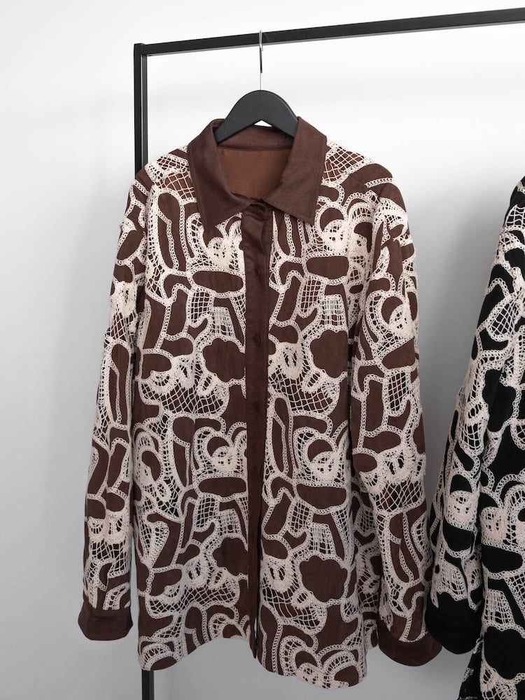 【6月12日(金) 12:00予約販売開始】Embroidery Suede Shirt Jacket