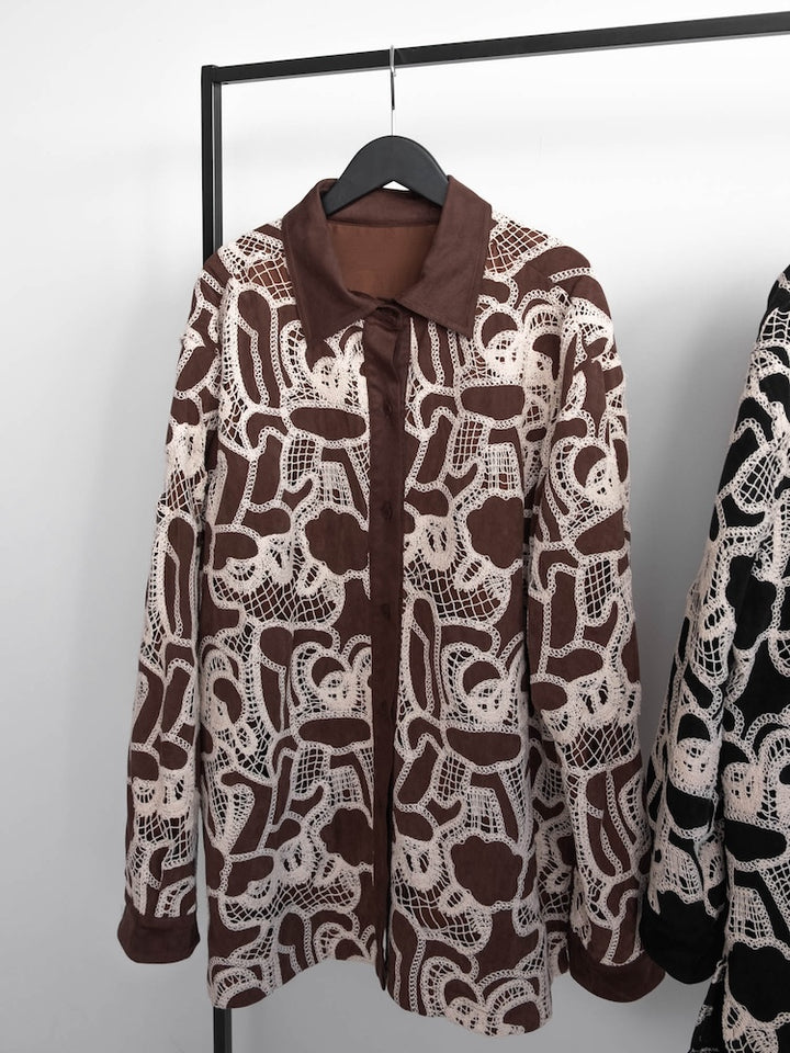 【6月12日(金) 12:00予約販売開始】Embroidery Suede Shirt Jacket