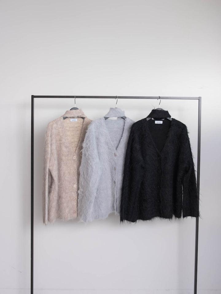 Shaggy Knit Deform Cardigan