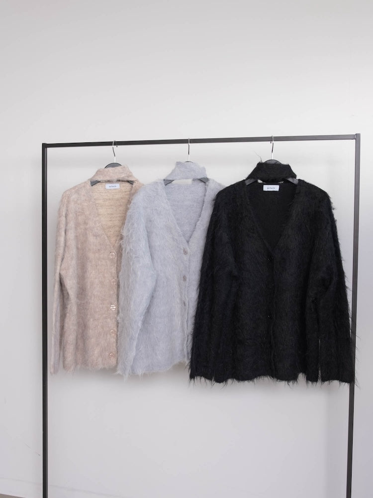 Shaggy Knit Deform Cardigan