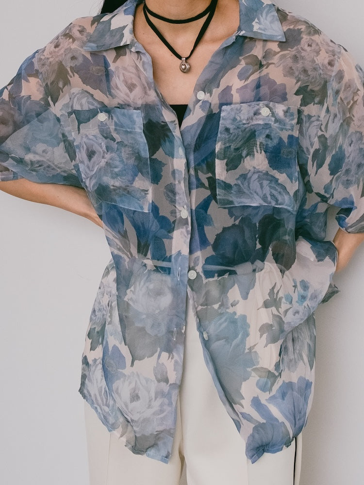 Cool Flower Sheer Shirt