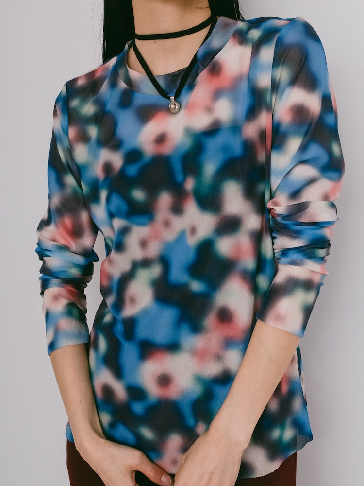 Bokeh Stretch  Sheer Top