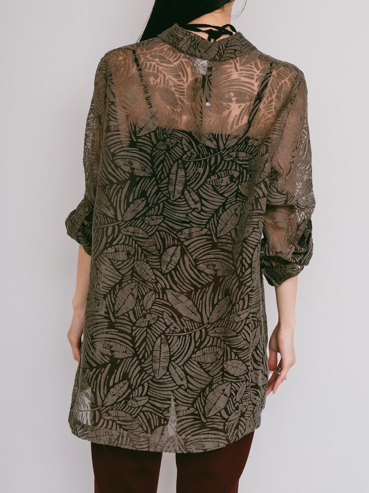 Leaf Sheer Jacquard Shirt