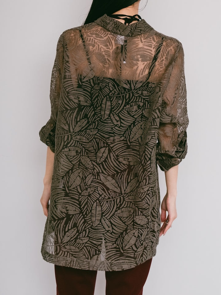 Leaf Sheer Jacquard Shirt