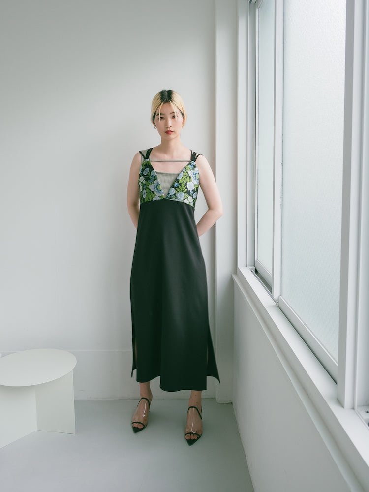 Back Cross Jacquard Cami Dress｜バッククロスジャガードキャミドレス 