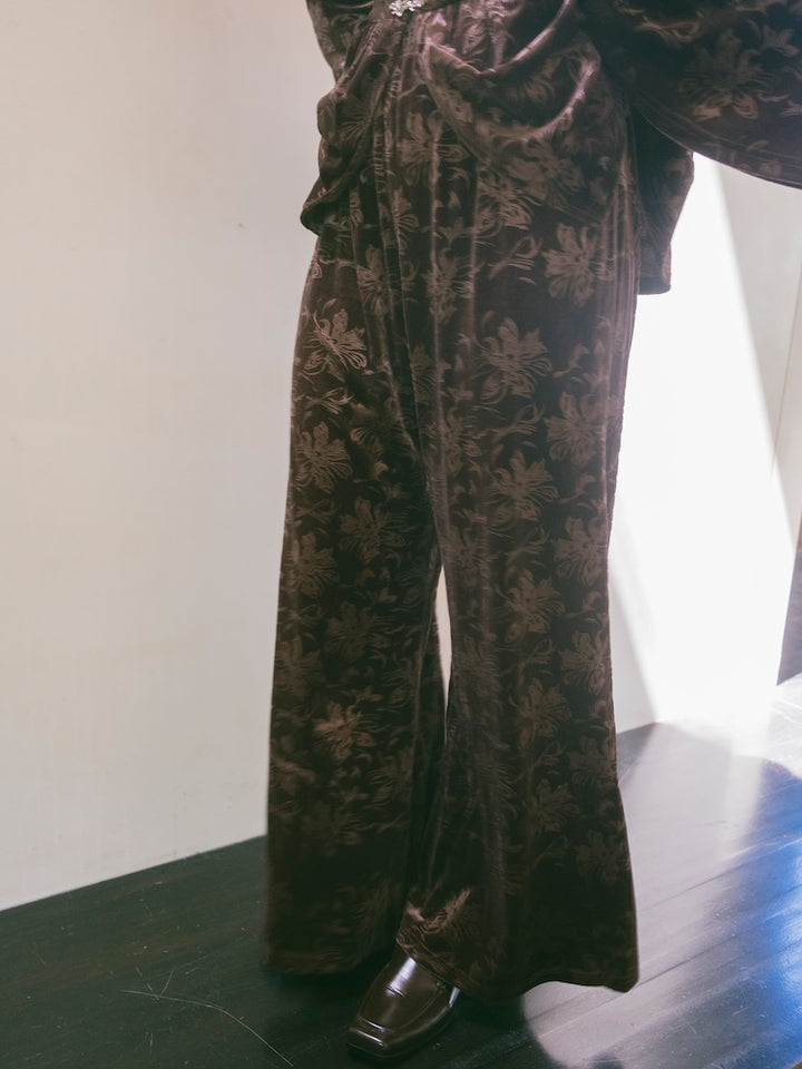 【10月24日(土) 12:00販売開始】Velour Emboss Pants