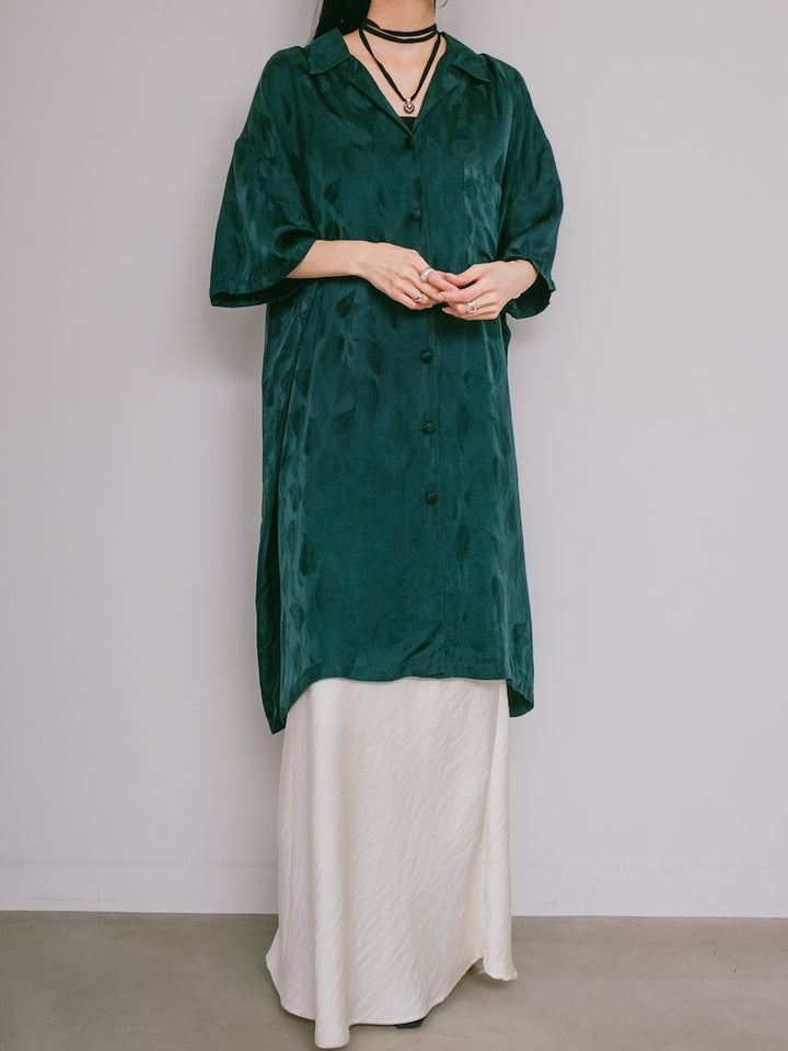 Turquoise Satin Silk Shirt