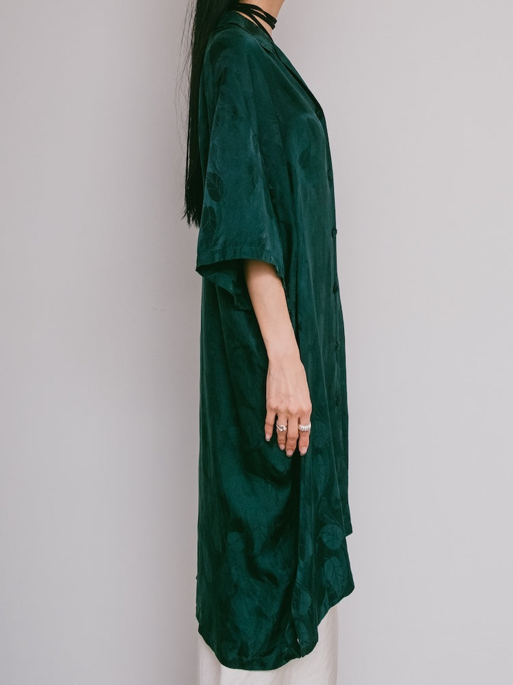 Turquoise Satin Silk Shirt