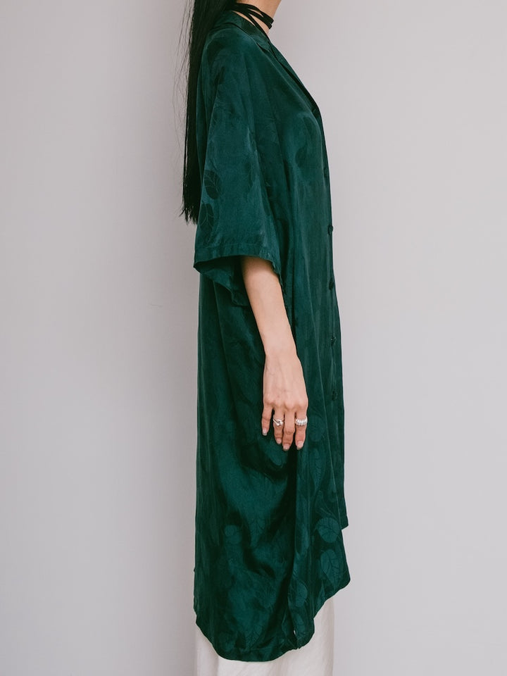 Turquoise Satin Silk Shirt