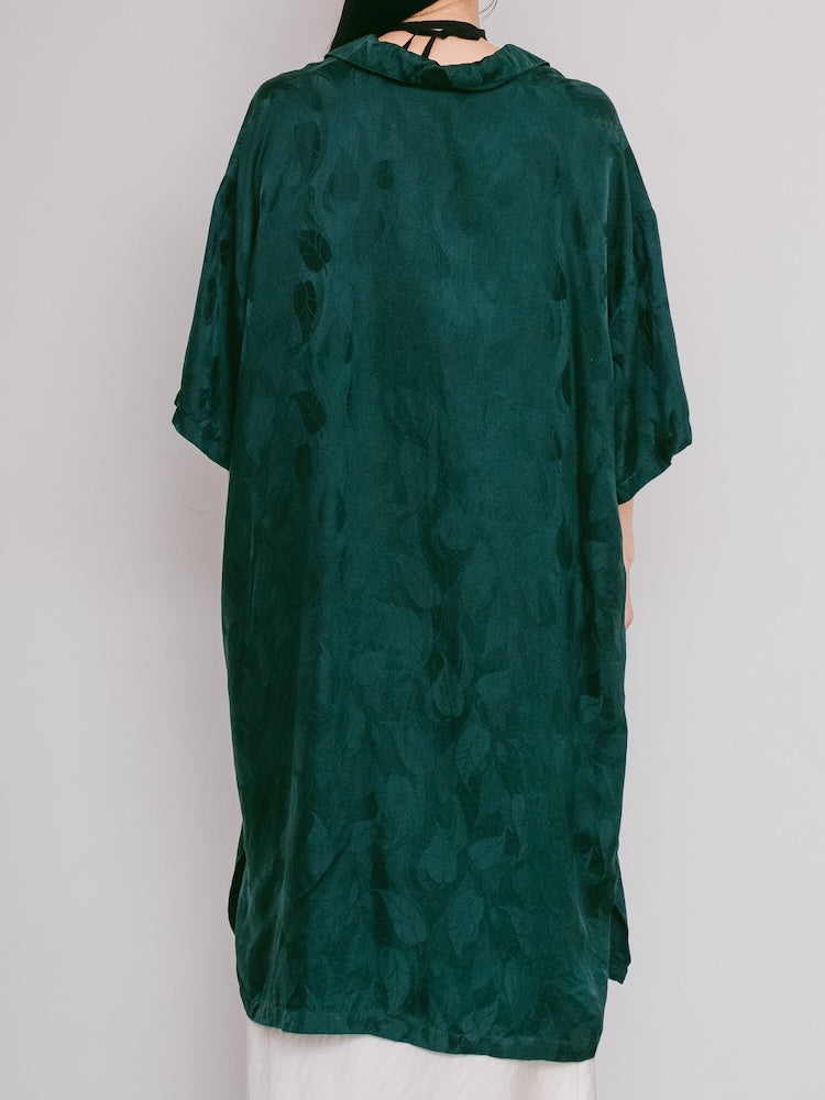 Turquoise Satin Silk Shirt