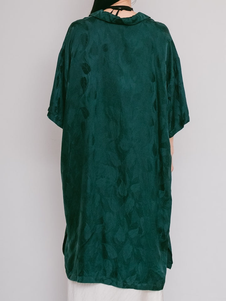 Turquoise Satin Silk Shirt