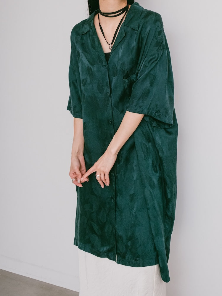 Turquoise Satin Silk Shirt