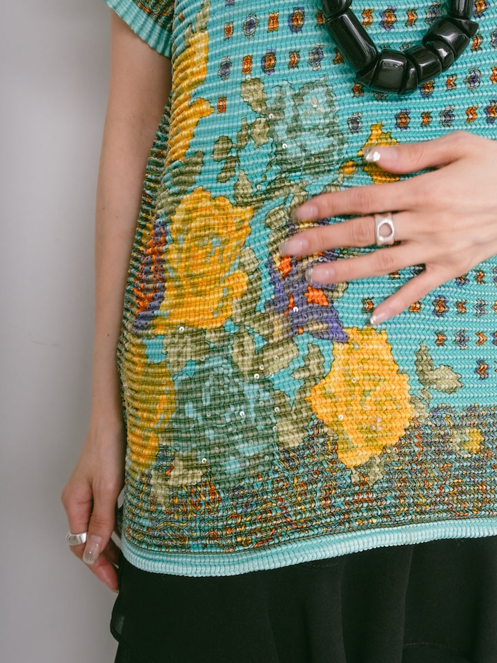 90s Pleats Art Top