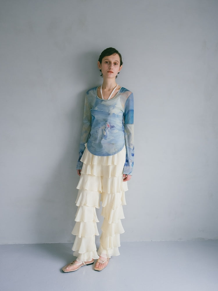 Sahara / フリルティアードパンツ sahara（サハラ）の「フリルレイヤードパンツ/Tiered Pants
