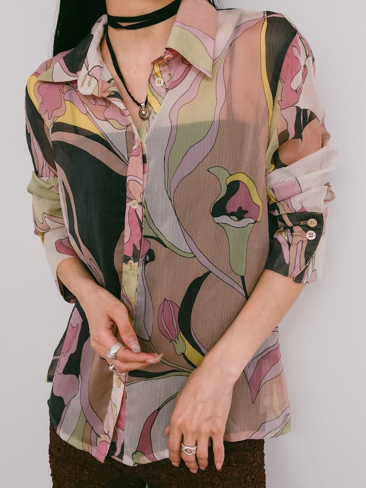 Geometric Sheer Shirt