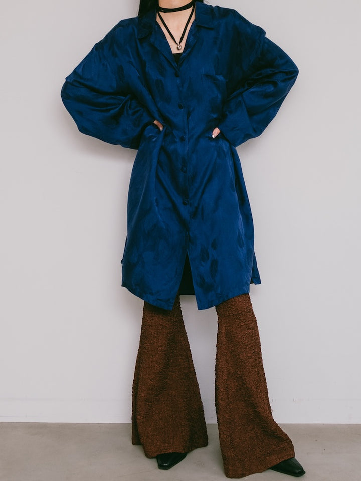 Royal Blue Satin Silk Shirt