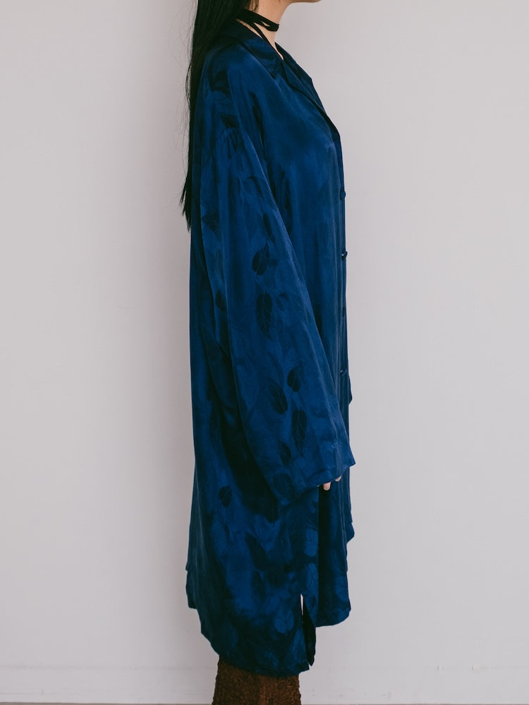 Royal Blue Satin Silk Shirt