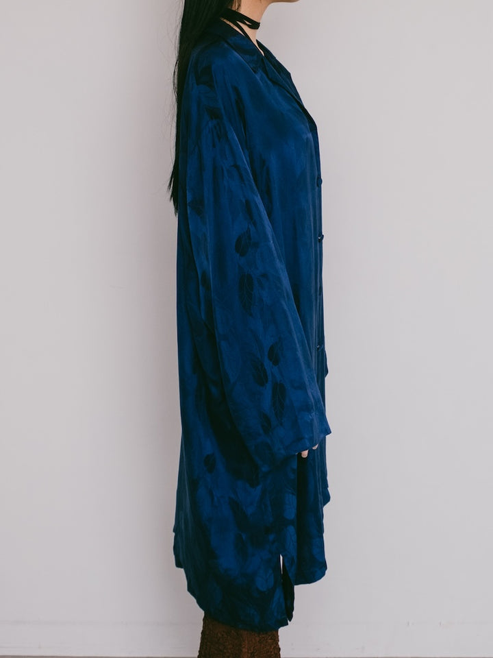 Royal Blue Satin Silk Shirt