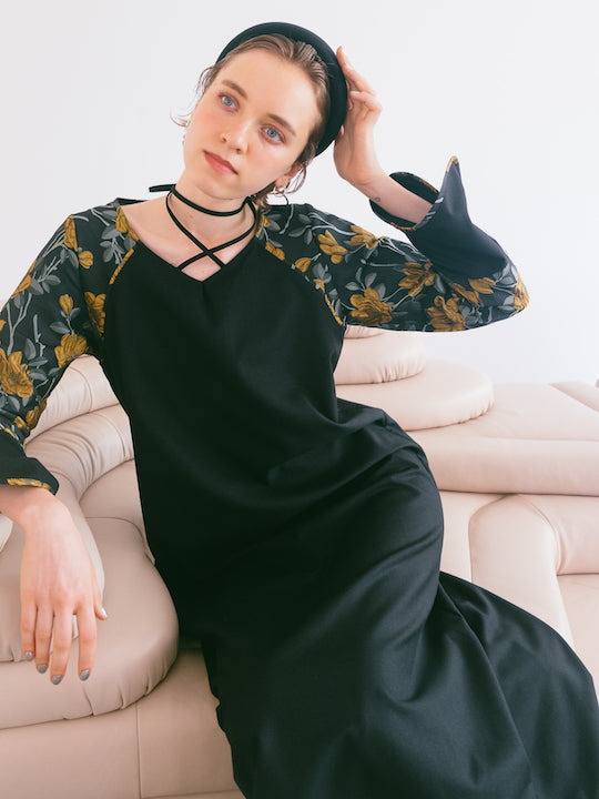 Cross Neck Jacquard Dress – MARTE