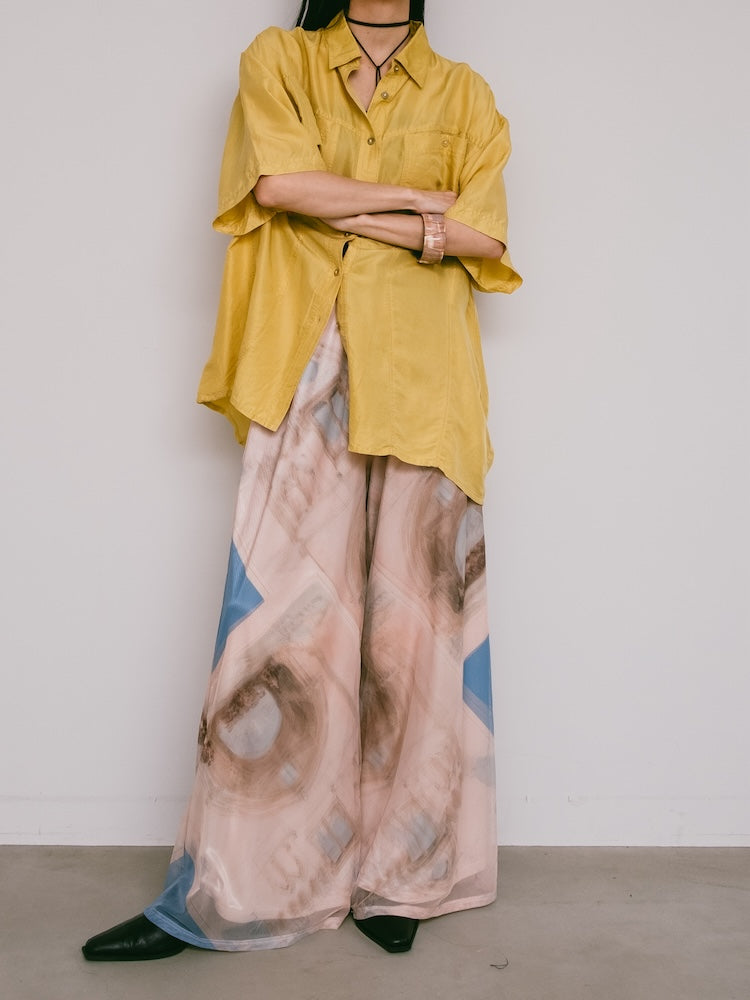 90s Mustard Silk Shirt
