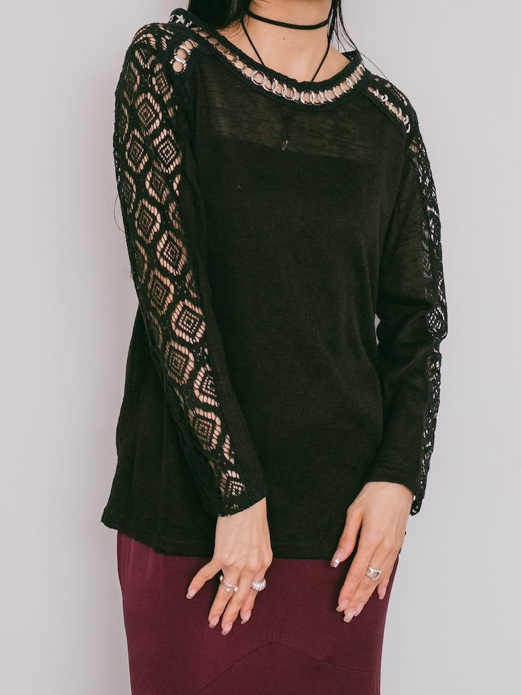 Silver Parts Lace Top