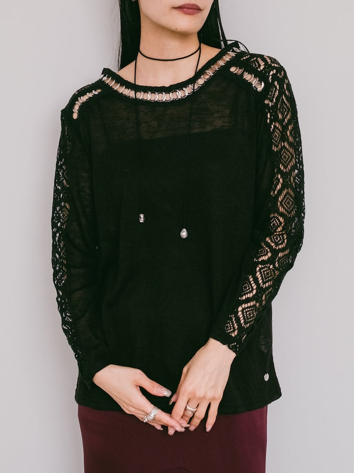 Silver Parts Lace Top