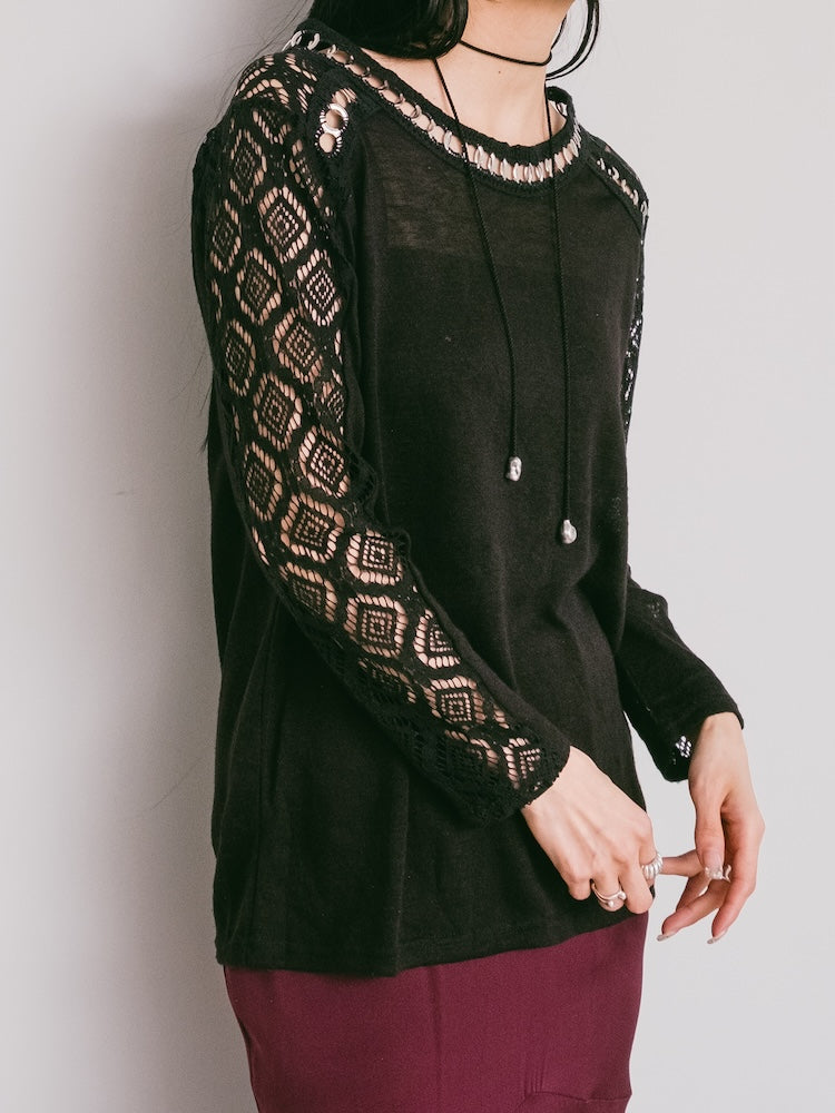 Silver Parts Lace Top