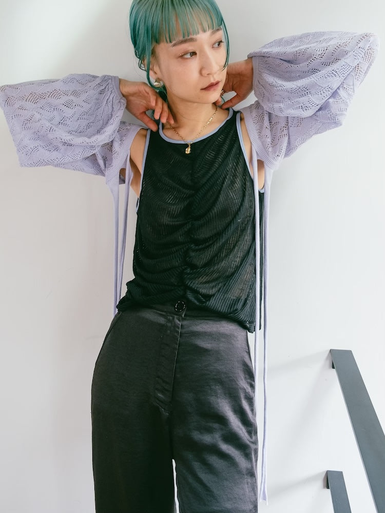 MARTE Chinois Layered Tops ブラウス　レイヤード Chinoiserie Vest Layered Top｜シノワズリベストレイヤードトップス