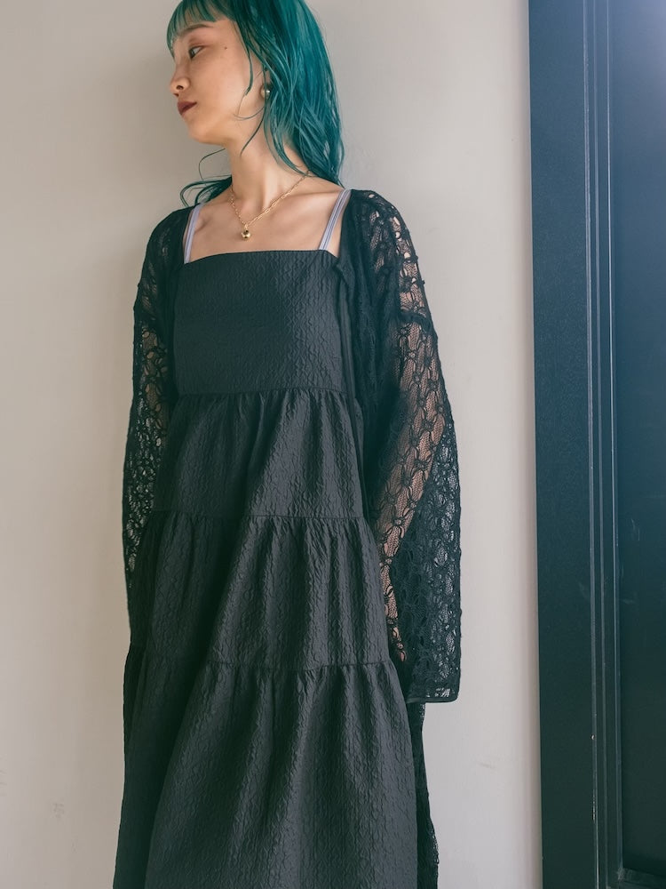 2way Lace Long Gown｜クロシェ編みレースガウン – MARTE