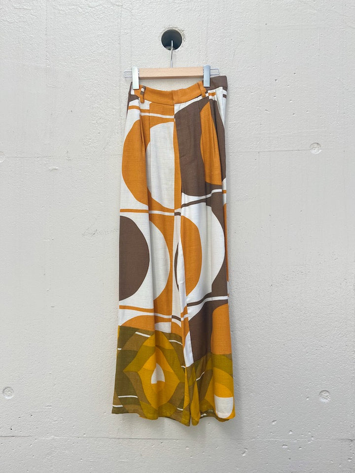 Patchwork Jacquard Pants / Orange