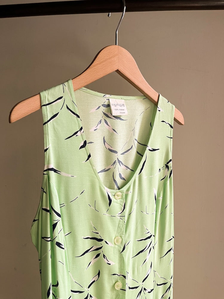 Sleeveless Light Green Rayon Dress