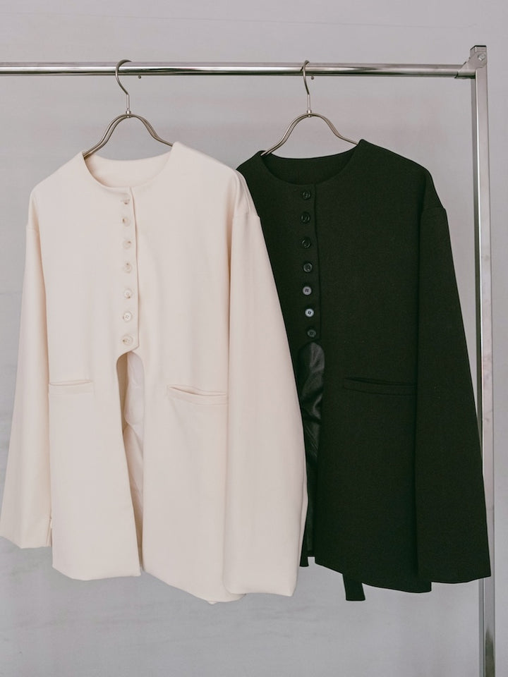 Quiet Collarless  Choker Jacket