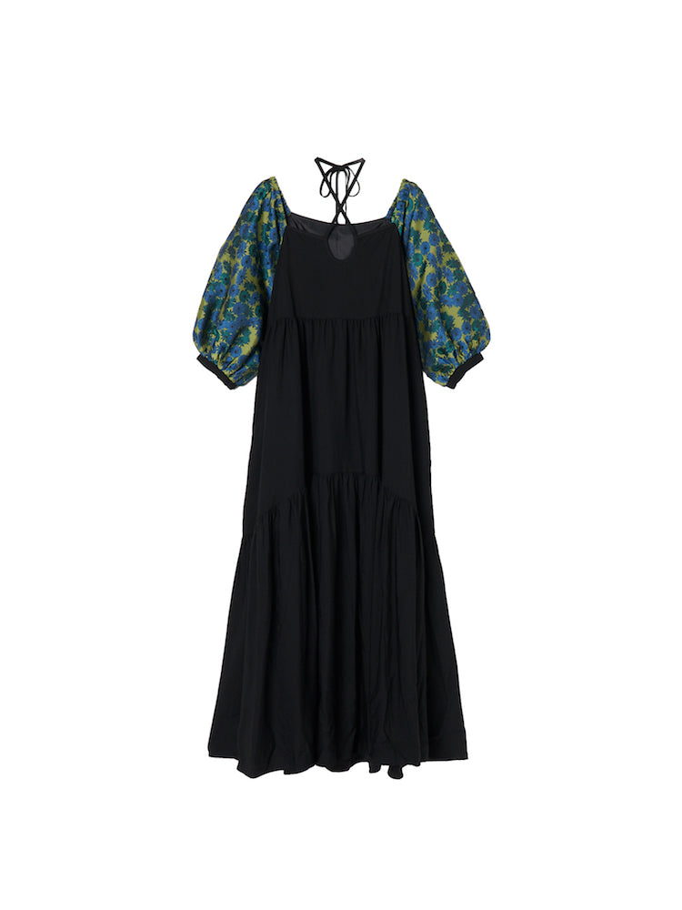 Jacquard Sleeve Tiered Dress｜ティアードドレス – MARTE 