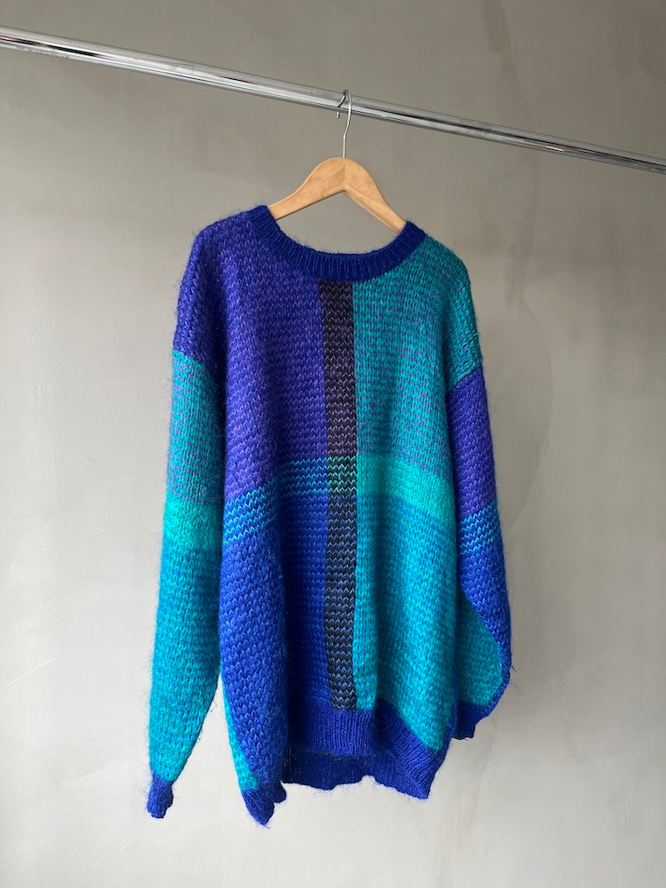 80s Blue Mohair Knit