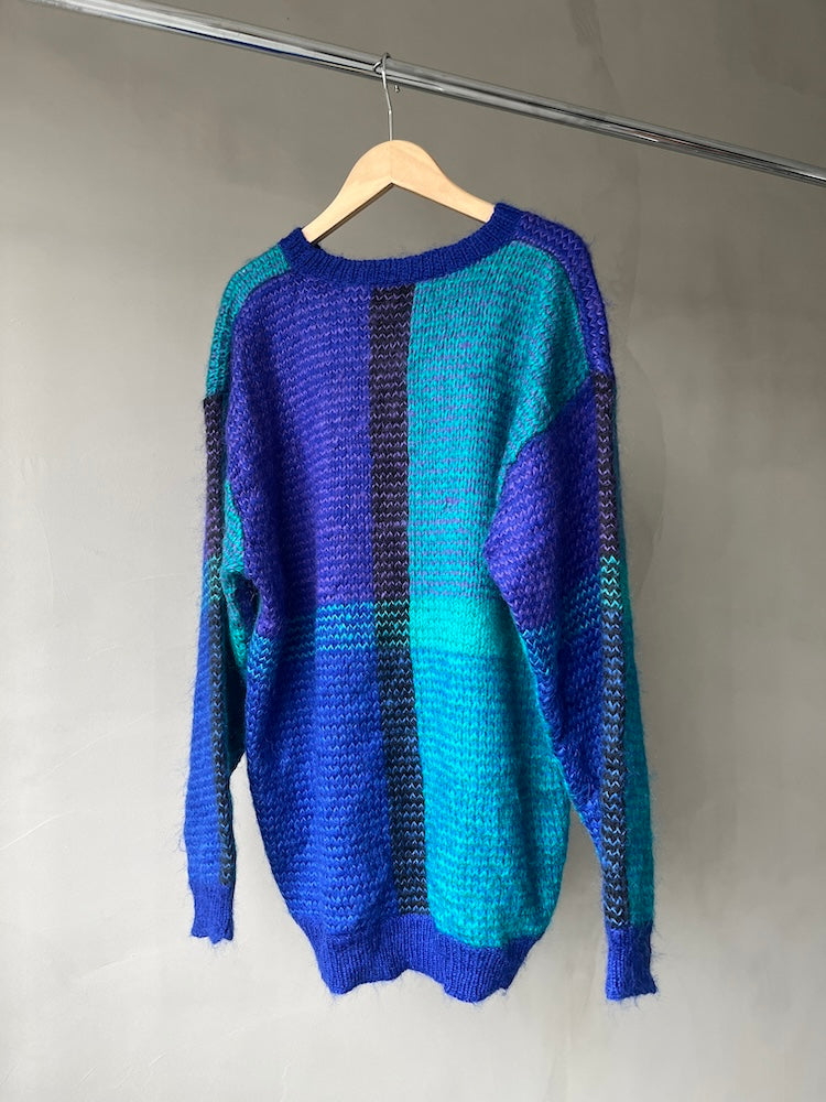 80s Blue Mohair Knit