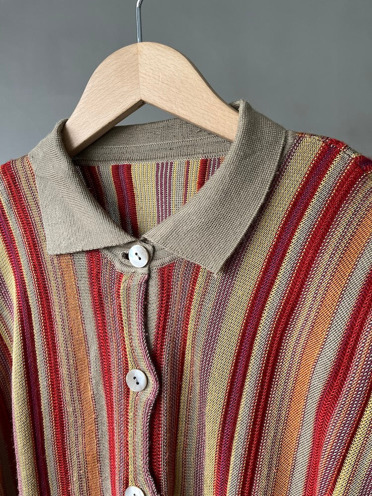Stripe Over Knit Shirt