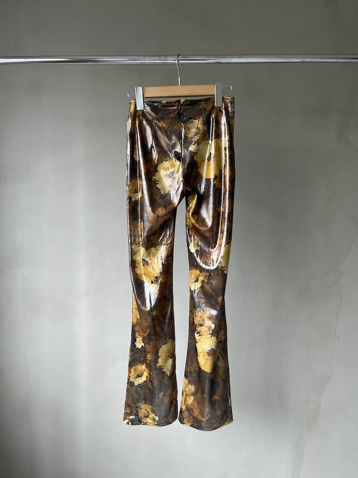 Metallic Flare Pants