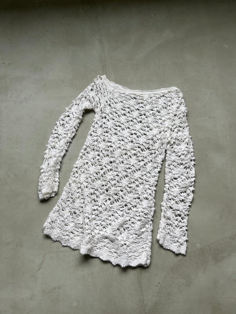 White Lace Knit Top