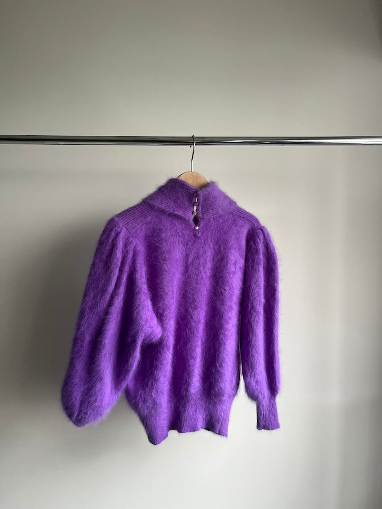 Mohair High Neck Purple Knit